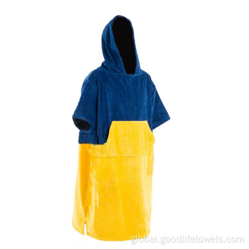 China Beach Changing Hooded Towelling Dry Robe Poncho Towel Supplier